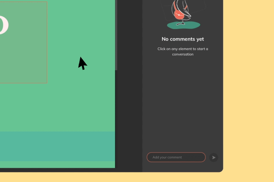 GIF showing how to comment in real time with Anima