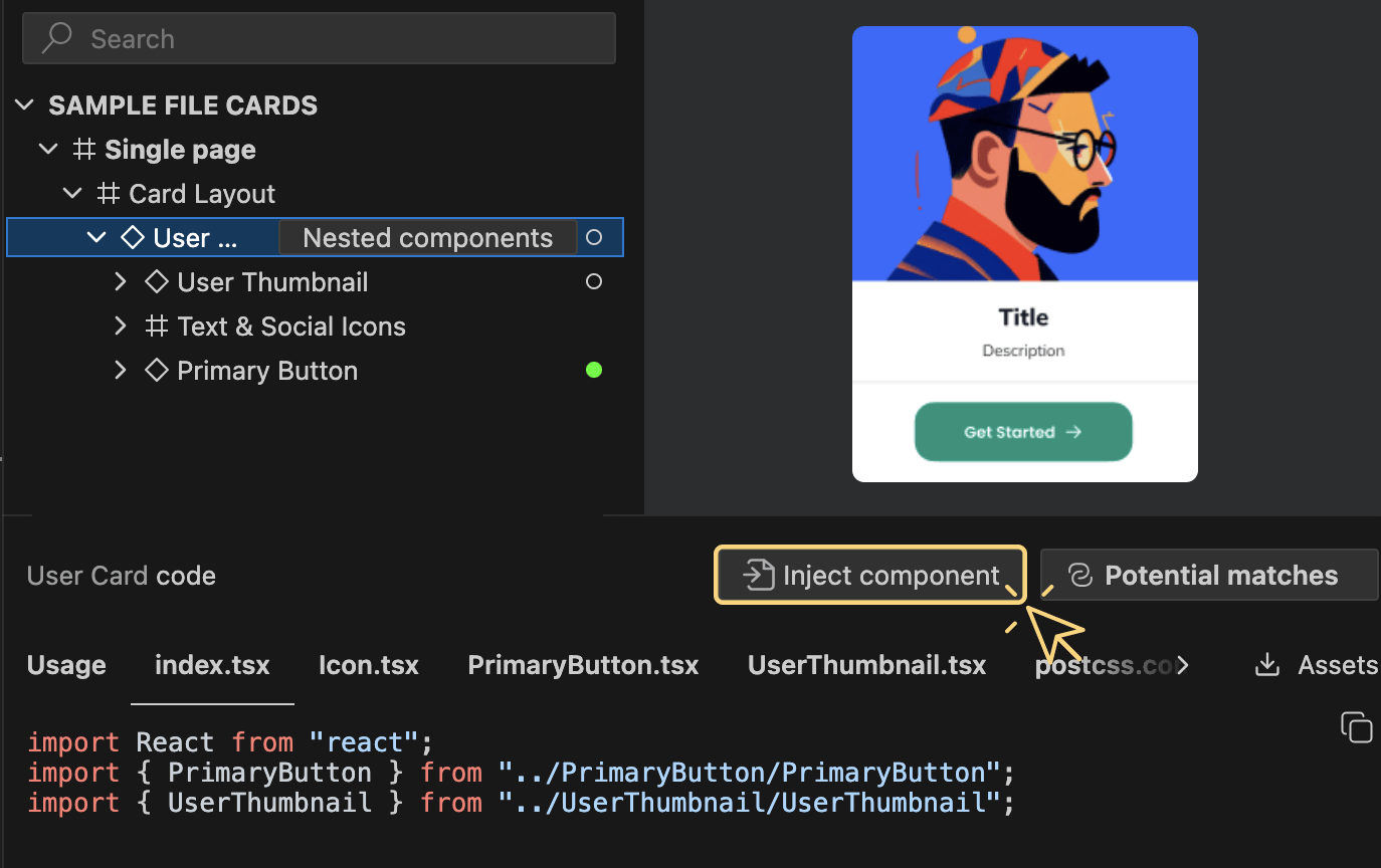 Inject component in Frontier