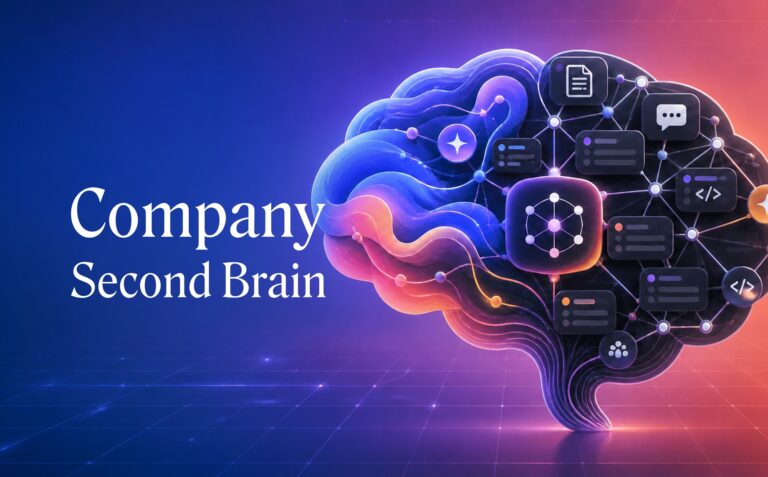Company Second Brain represented as a shared AI knowledge network
