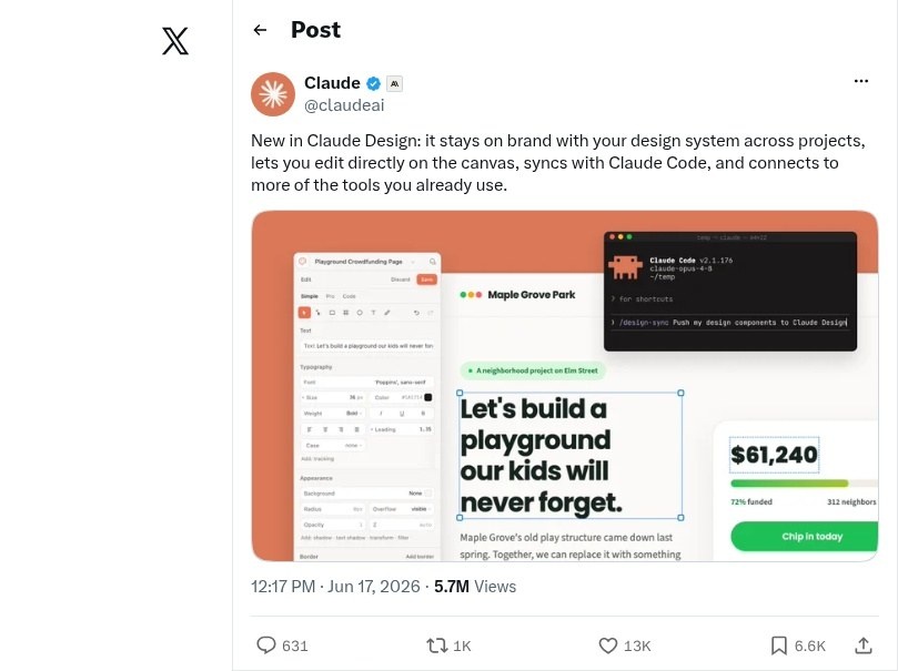 Claude Design stays-on-brand update, Jun 17 2026